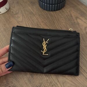 Yves Saint Laurent Black Chevron Clutch